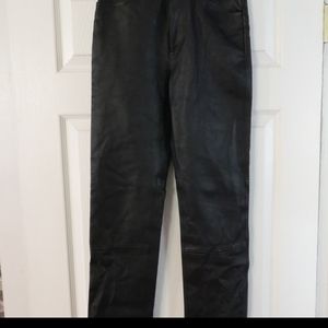 & Other Stories high waisted leather pants black